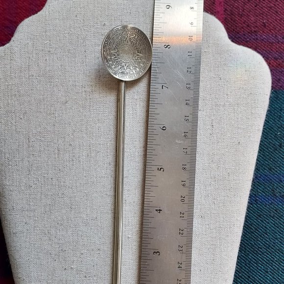 Sterling Mayan Calendar Set of 6 Stir spoons - Picture 2 of 5